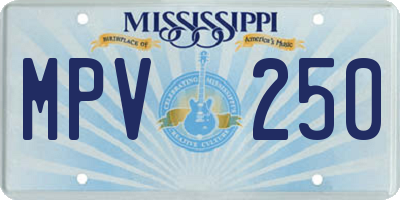 MS license plate MPV250