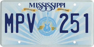 MS license plate MPV251