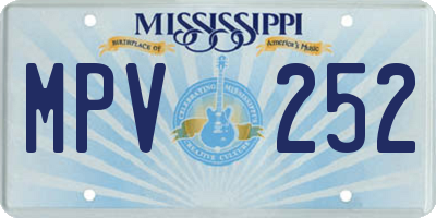 MS license plate MPV252