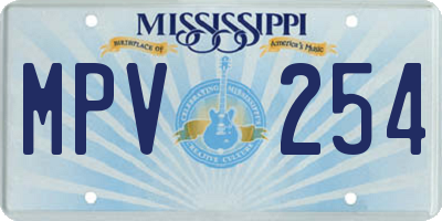 MS license plate MPV254
