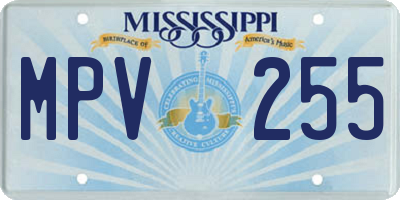 MS license plate MPV255
