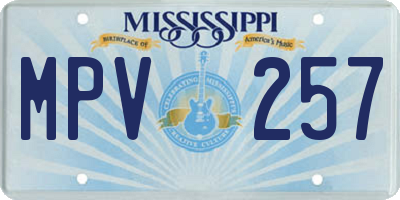 MS license plate MPV257