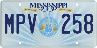 MS license plate MPV258