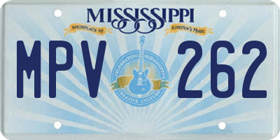 MS license plate MPV262