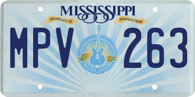 MS license plate MPV263