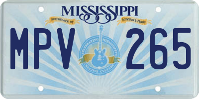 MS license plate MPV265