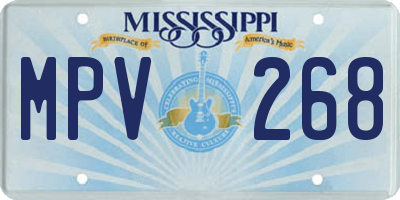 MS license plate MPV268
