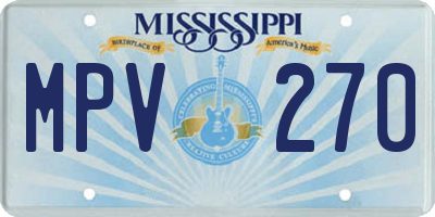 MS license plate MPV270