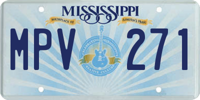 MS license plate MPV271