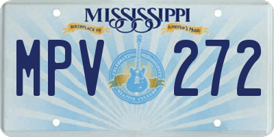 MS license plate MPV272