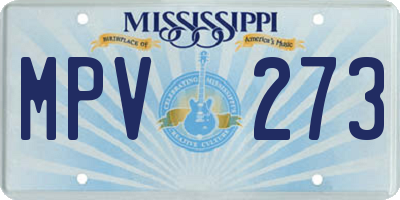 MS license plate MPV273