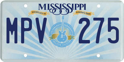 MS license plate MPV275