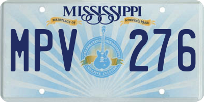 MS license plate MPV276
