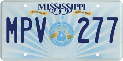 MS license plate MPV277