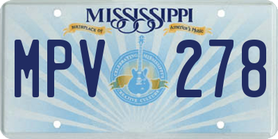 MS license plate MPV278