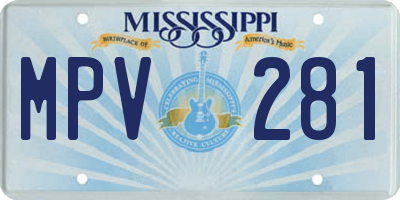 MS license plate MPV281