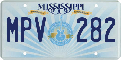MS license plate MPV282