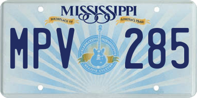 MS license plate MPV285