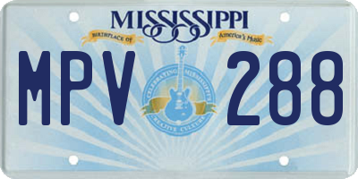 MS license plate MPV288