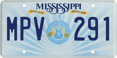 MS license plate MPV291