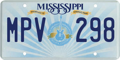 MS license plate MPV298