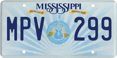 MS license plate MPV299