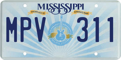 MS license plate MPV311