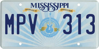 MS license plate MPV313