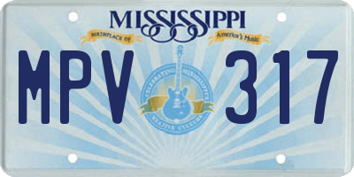 MS license plate MPV317