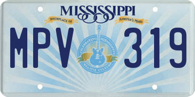 MS license plate MPV319