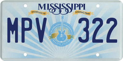 MS license plate MPV322