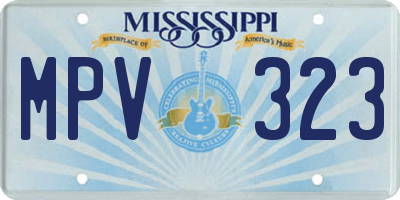 MS license plate MPV323