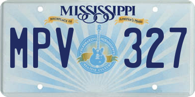 MS license plate MPV327