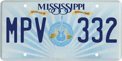 MS license plate MPV332