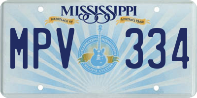 MS license plate MPV334