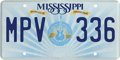 MS license plate MPV336