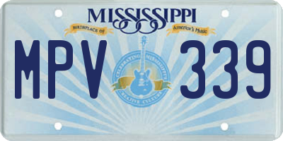 MS license plate MPV339