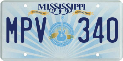 MS license plate MPV340