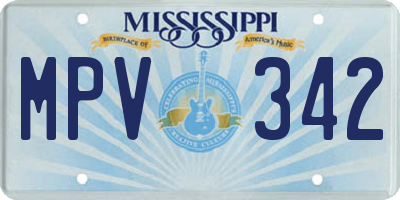 MS license plate MPV342