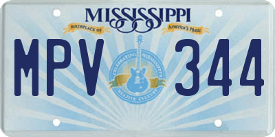 MS license plate MPV344