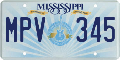 MS license plate MPV345