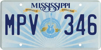 MS license plate MPV346