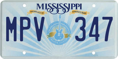 MS license plate MPV347
