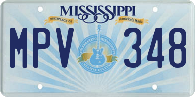 MS license plate MPV348