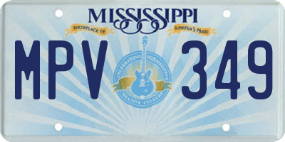 MS license plate MPV349
