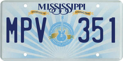 MS license plate MPV351