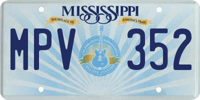 MS license plate MPV352