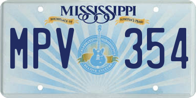 MS license plate MPV354