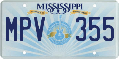 MS license plate MPV355