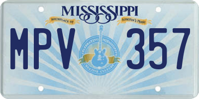 MS license plate MPV357